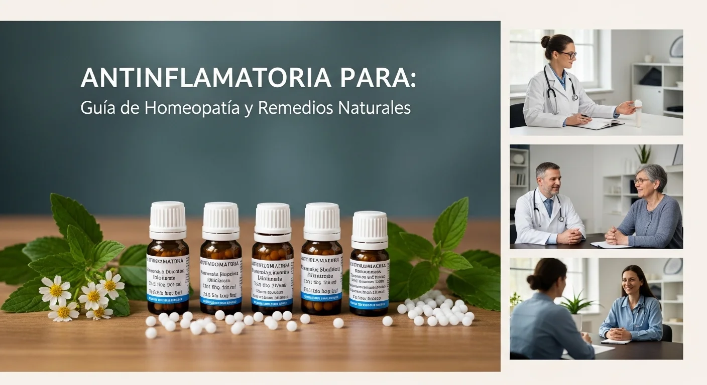 Remedios homeopáticos de Antiinflamatoria Para en frascos con glóbulos y diluciones