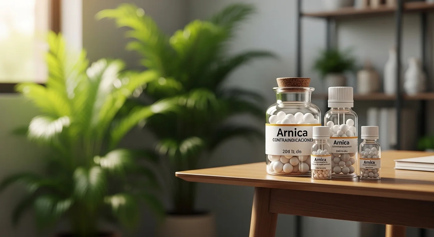 Remedios homeopáticos de Arnica Contraindicaciones en frascos con glóbulos y diluciones