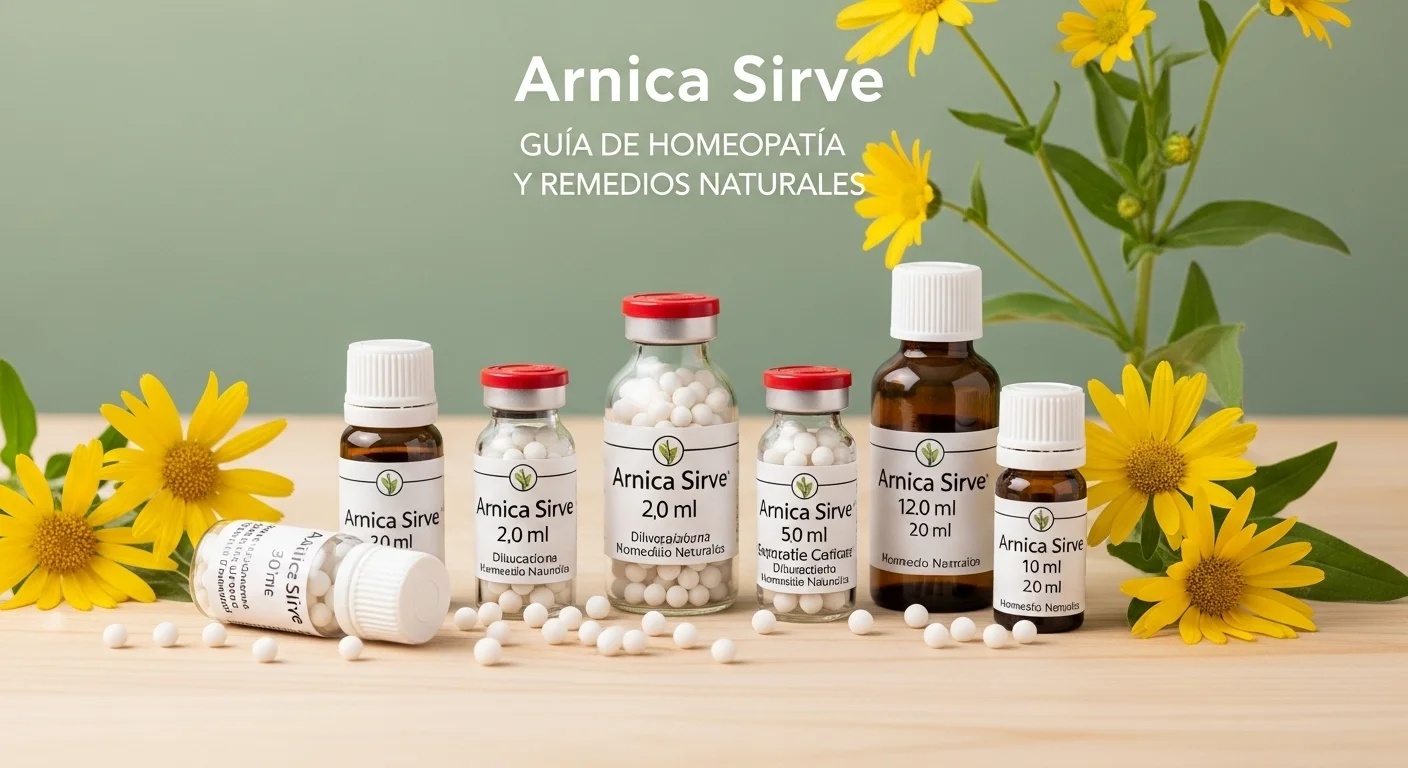 Remedios homeopáticos de Arnica Sirve en frascos con glóbulos y diluciones