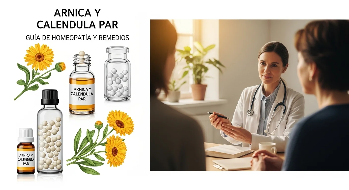 Remedios homeopáticos de Arnica Y Calendula Par en frascos con glóbulos y diluciones