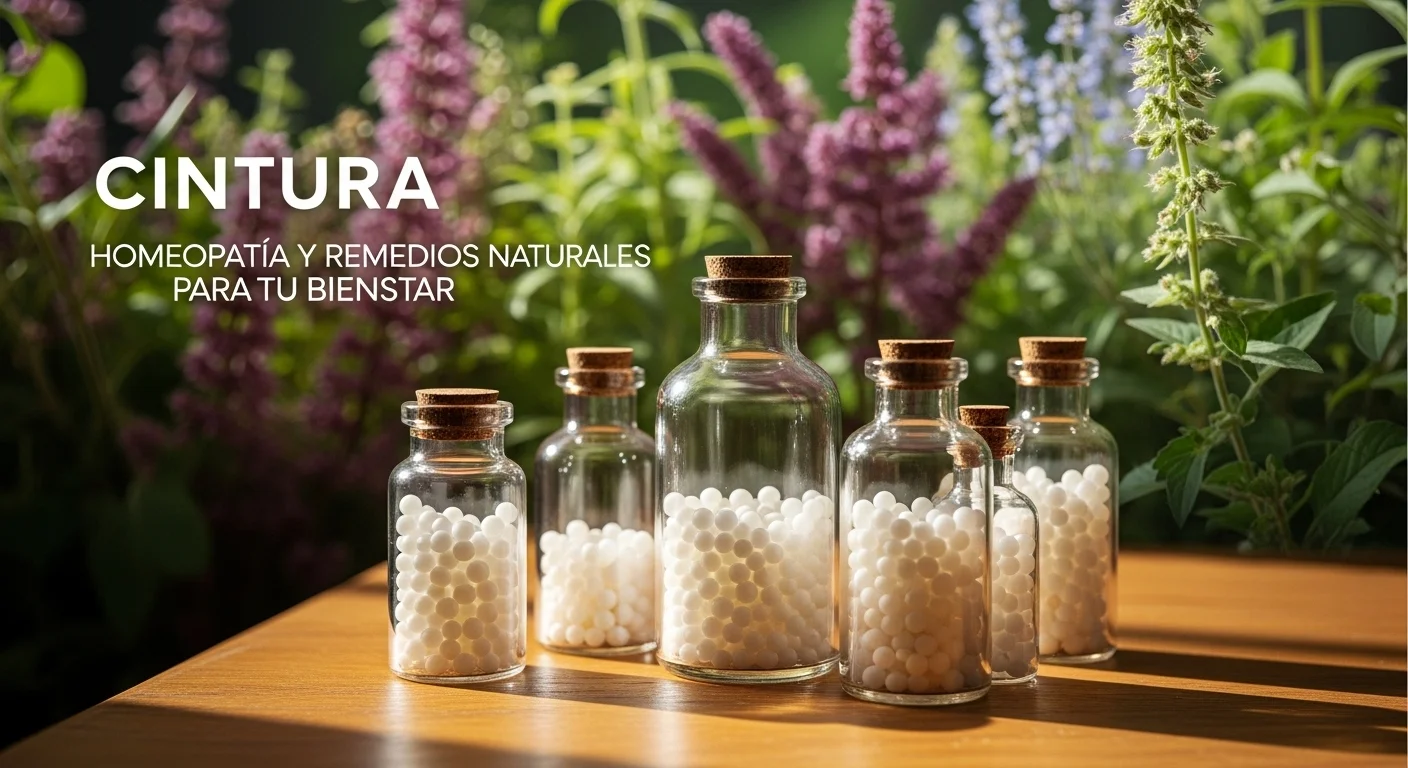 Remedios homeopáticos de Cintura en frascos con glóbulos y diluciones