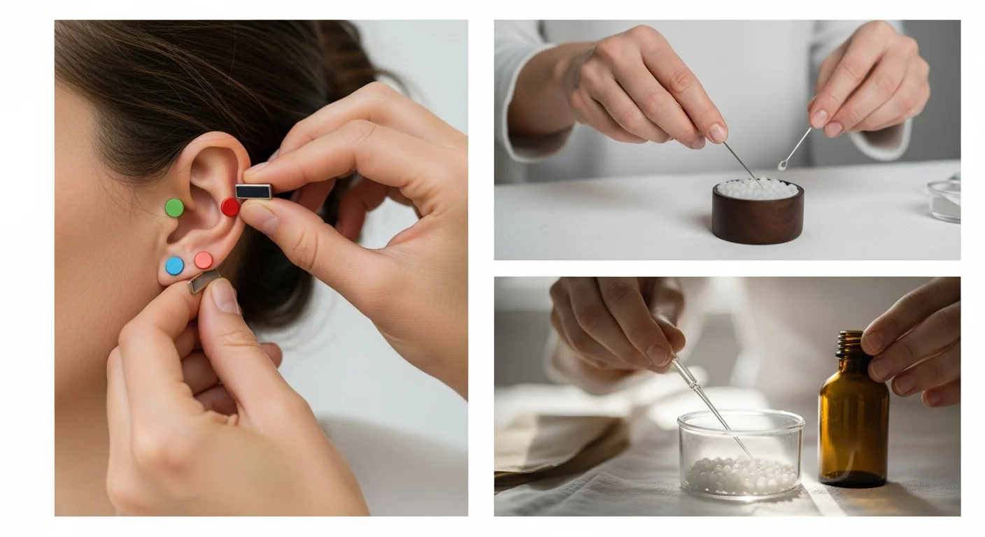 Aplicación de imanes en auriculoterapia y acupuntura sin agujas