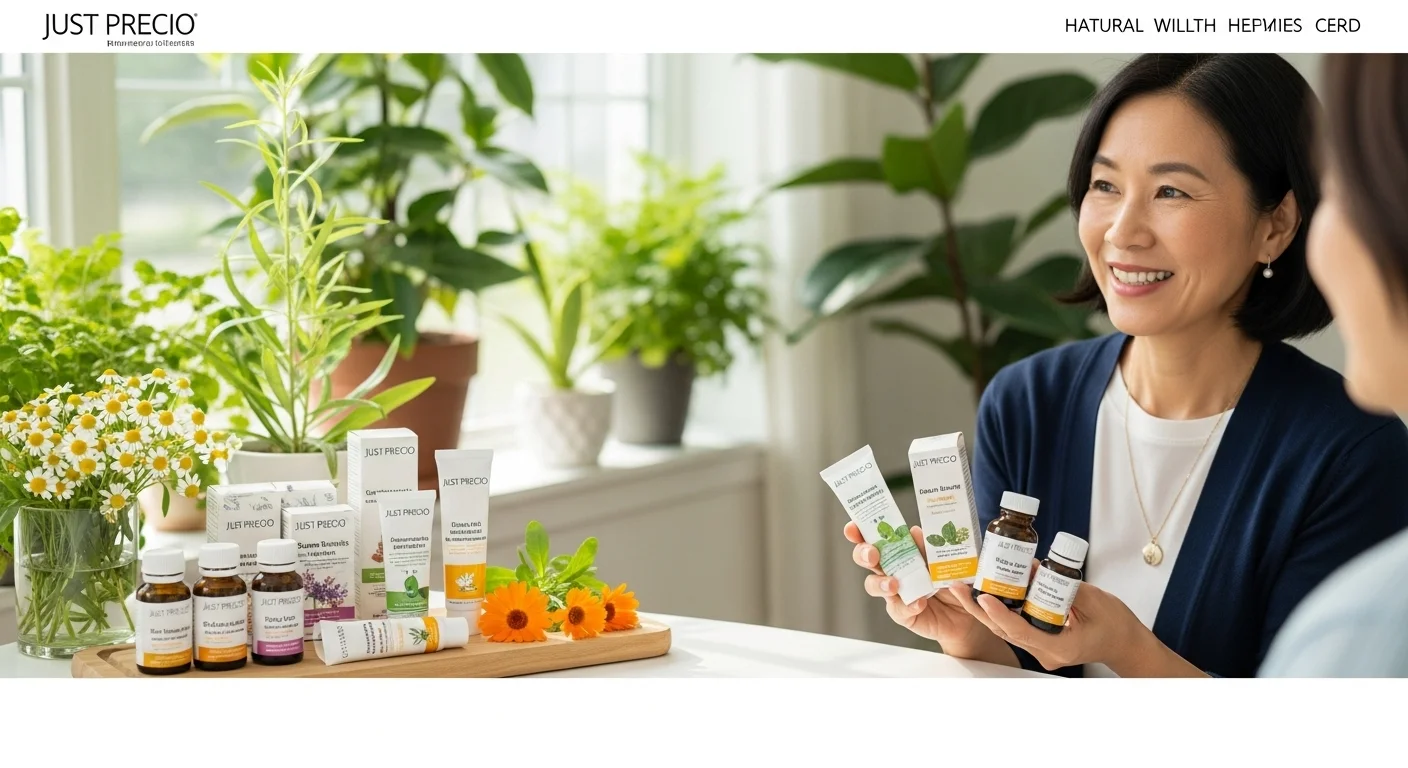 Remedios homeopáticos con productos naturales de Just Precio en frascos y aplicadores