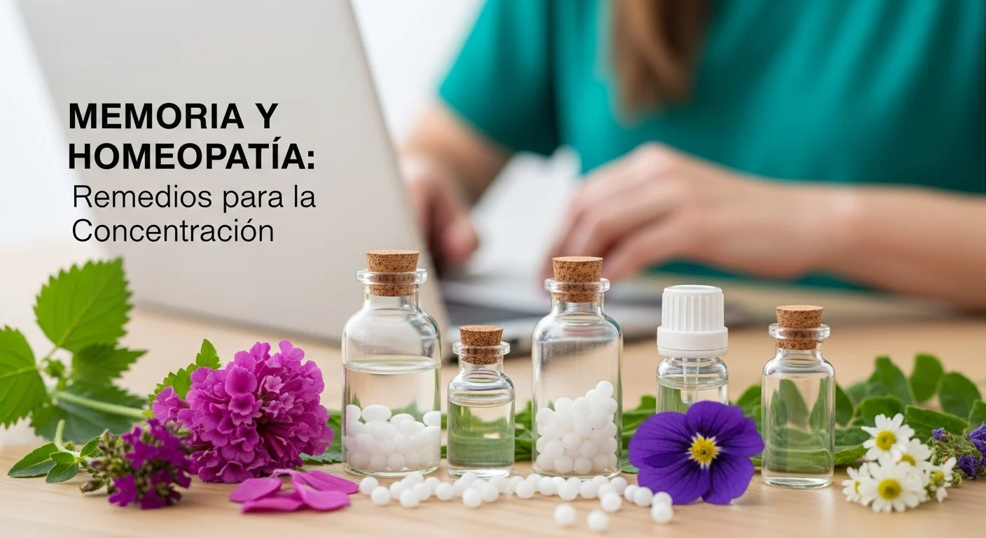 Remedios homeopáticos de Memoria en frascos con glóbulos y diluciones