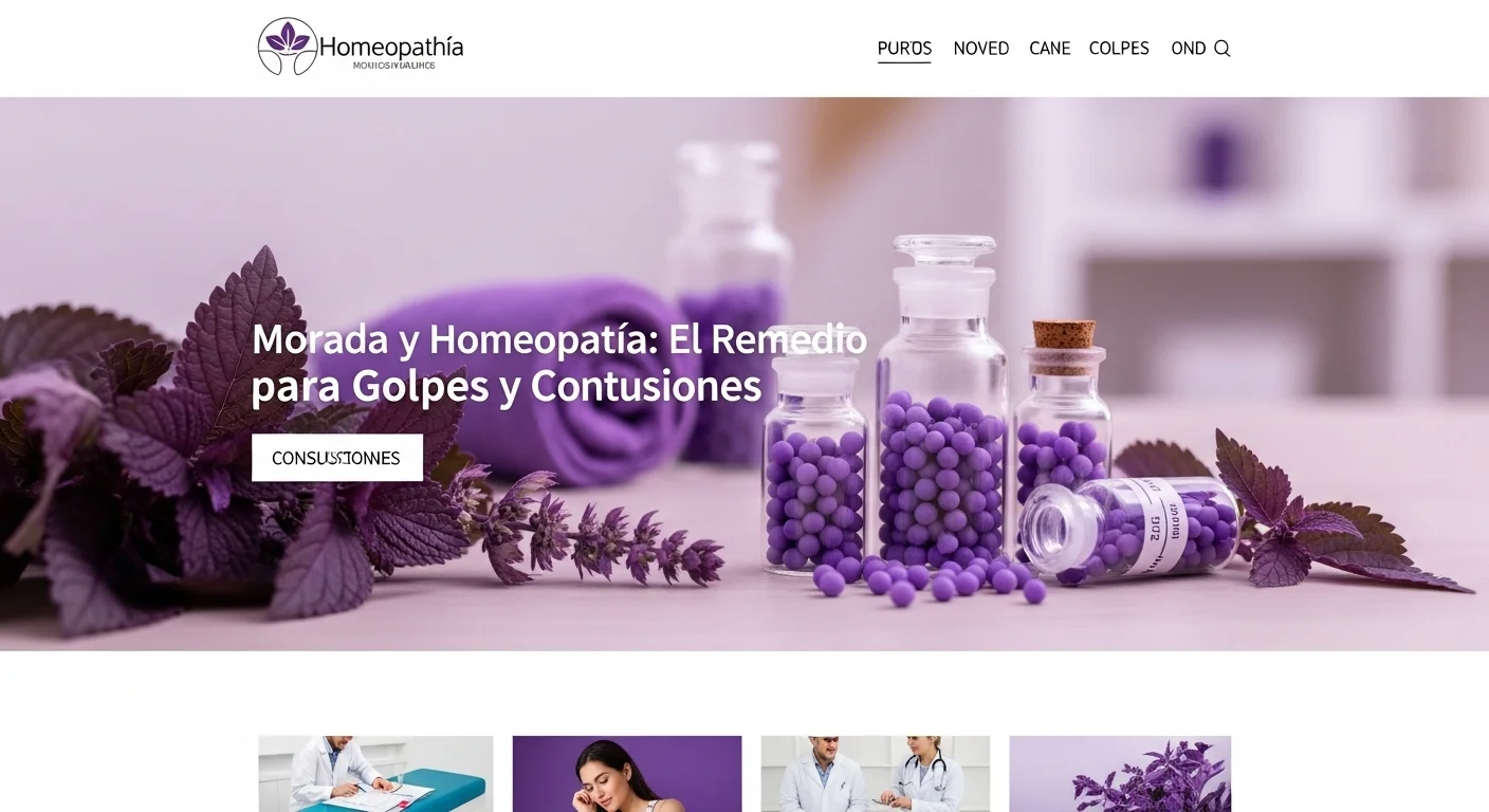 Remedios homeopáticos de Morada en frascos con glóbulos y diluciones para tratar contusiones