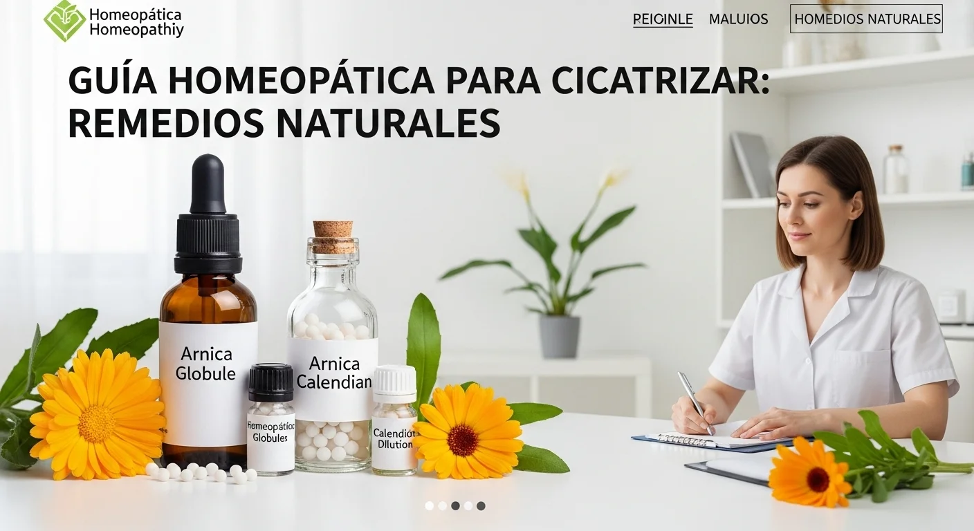 Remedios homeopáticos de Para Cicatrizar en frascos con glóbulos y diluciones de Arnica y Calendula