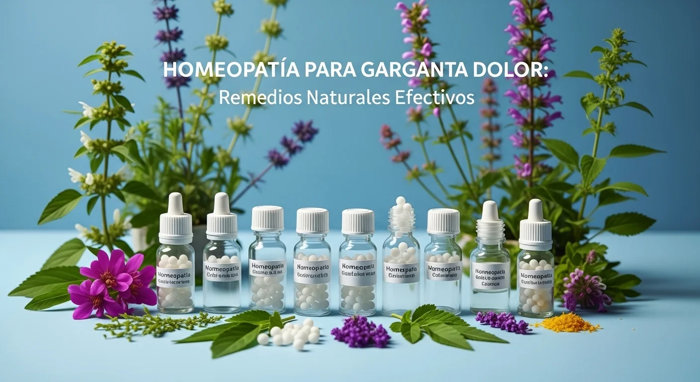 Remedios homeopáticos de Para Garganta Dolor en frascos con glóbulos y diluciones