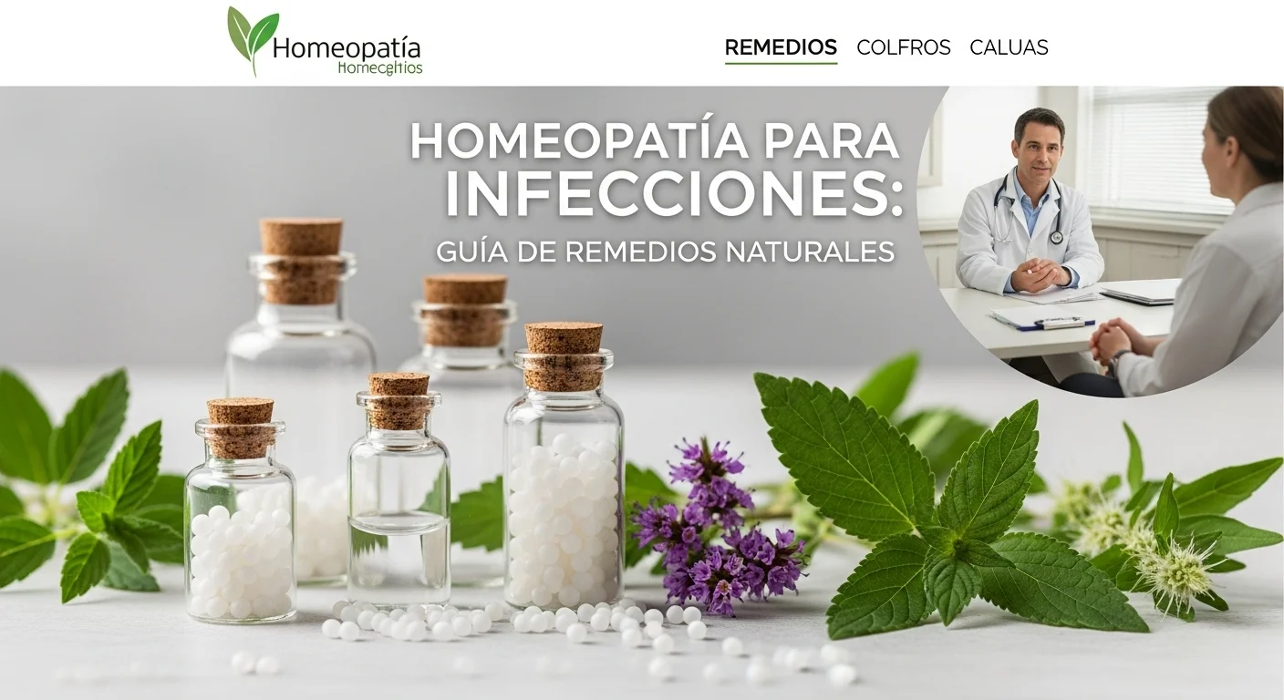 Remedios homeopáticos de Para Infecciones en frascos con glóbulos y diluciones