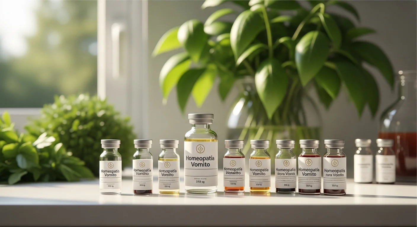 Remedios homeopáticos de Para Vomito en frascos con glóbulos y diluciones
