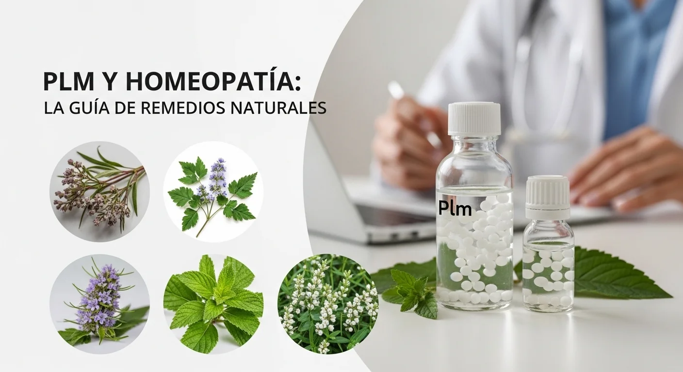 Remedios homeopáticos de Plm en frascos con glóbulos y diluciones
