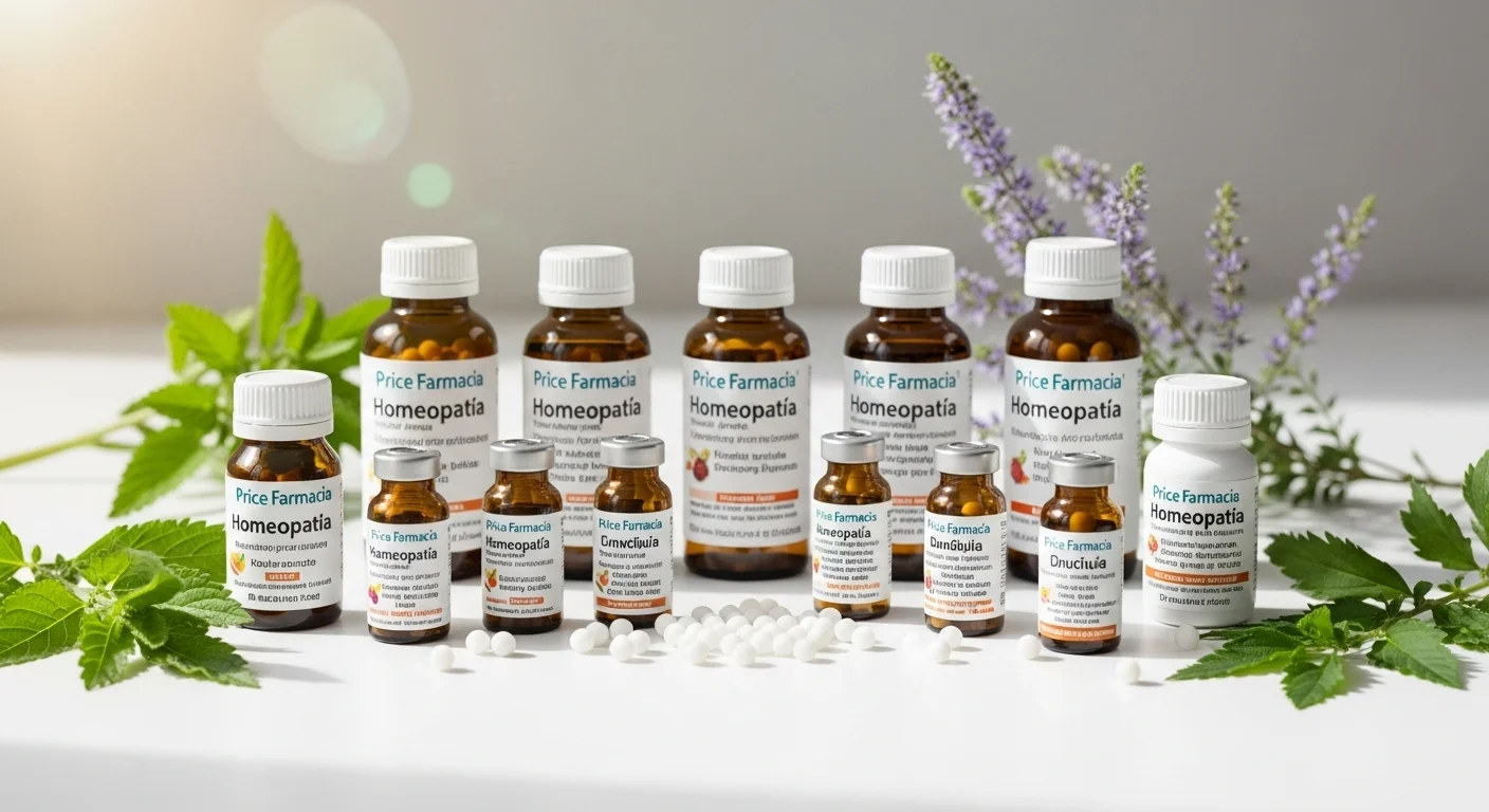 Remedios homeopáticos de Precio Farmacia en frascos con glóbulos y diluciones
