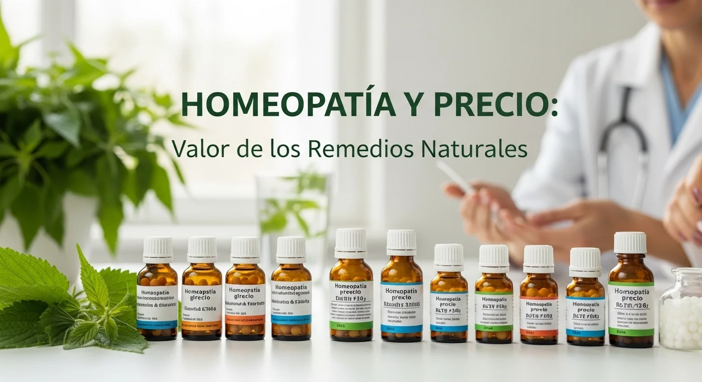 Remedios homeopáticos de Precio en frascos con glóbulos y diluciones