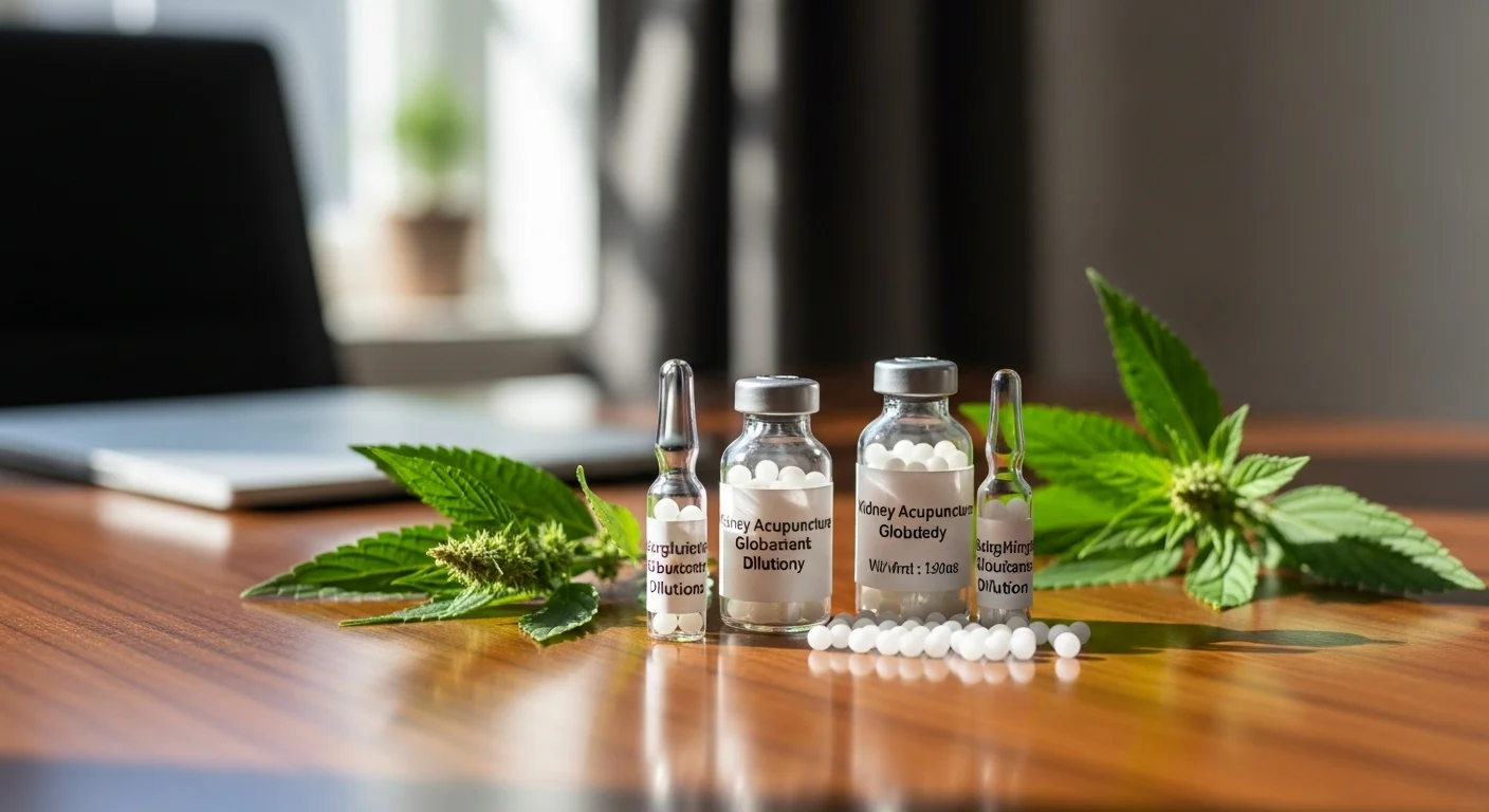 Remedios homeopáticos de Riñon Acupuntura en frascos con glóbulos y diluciones