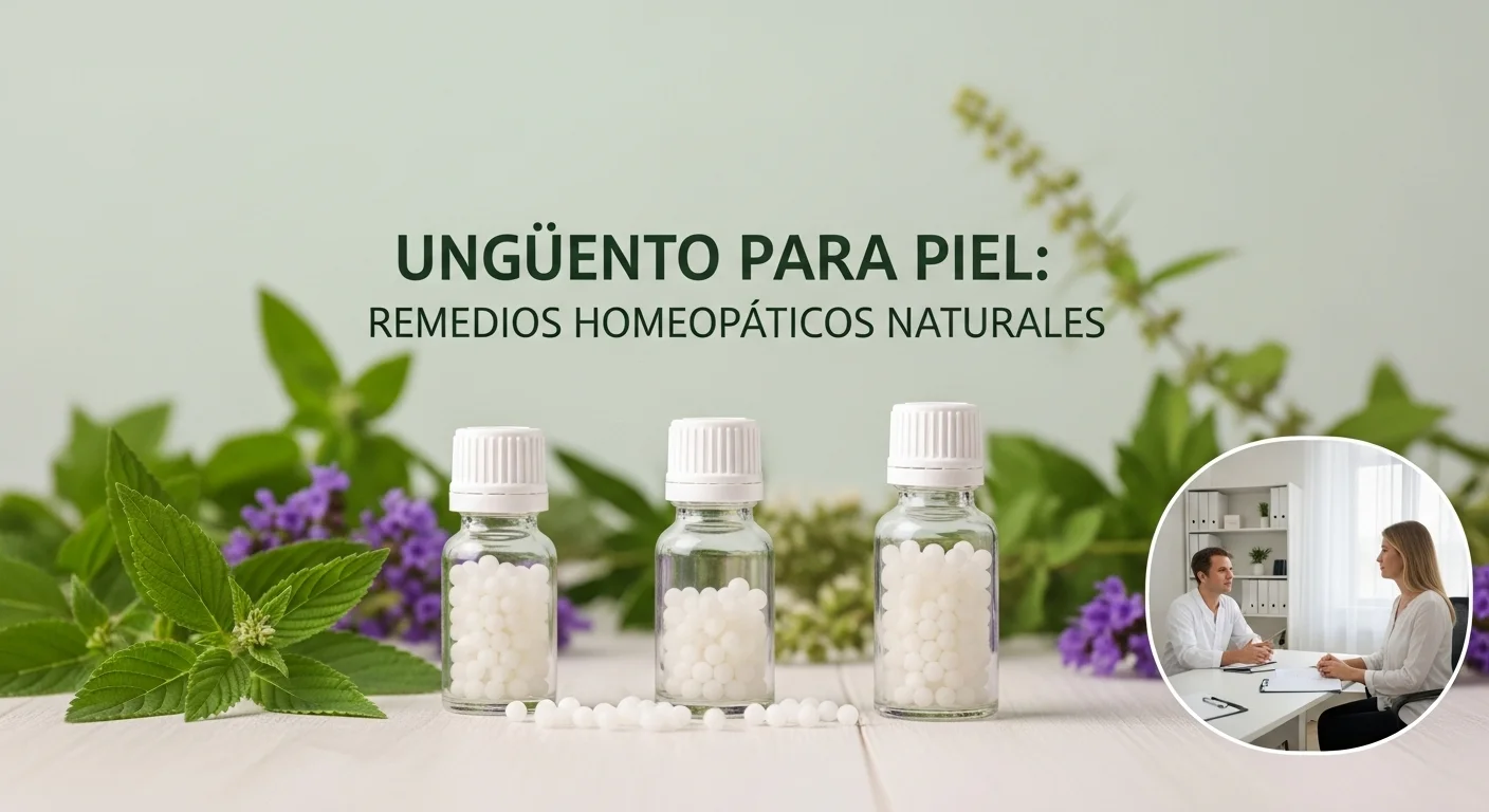 Remedios homeopáticos de Ungüento Para Piel en frascos con glóbulos y diluciones