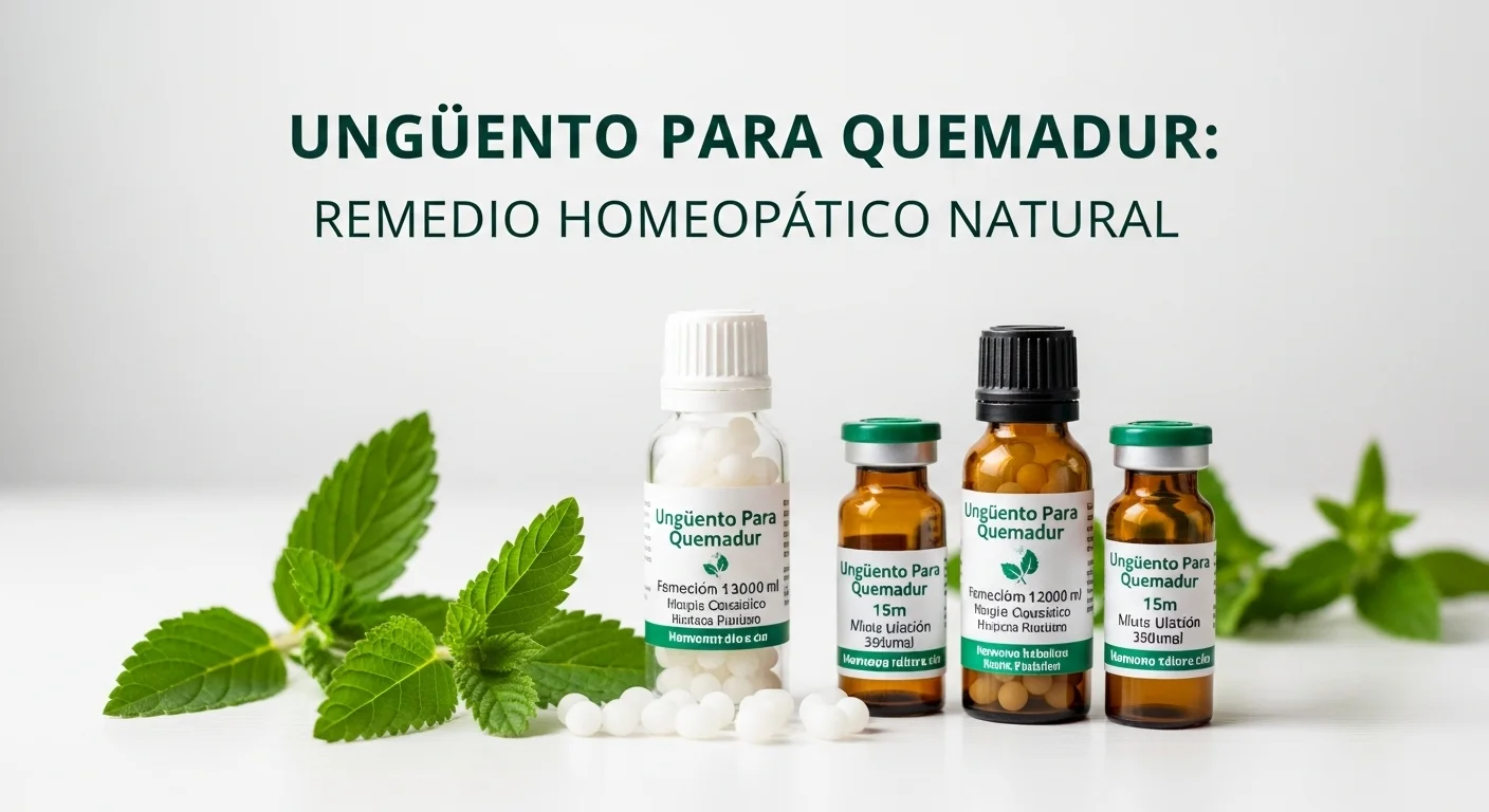 Remedios homeopáticos de Ungüento Para Quemadur en frascos con glóbulos y diluciones