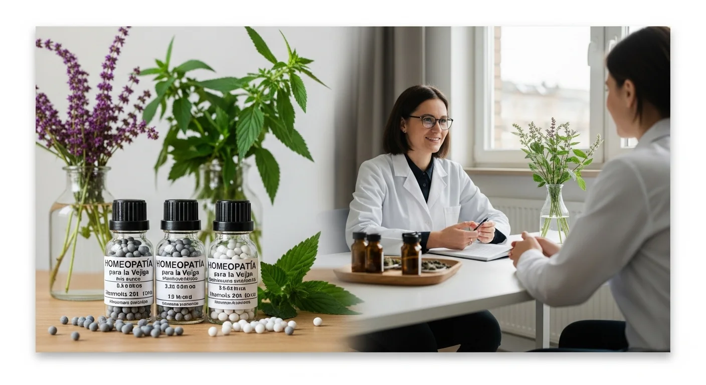 Remedios homeopáticos de Vejiga en frascos con glóbulos y diluciones